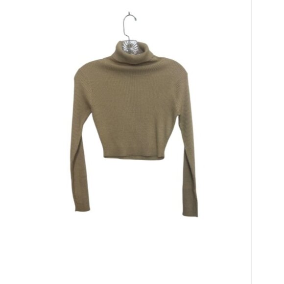 PrettyLittleThing Turtle Neck Knit Sweater Womens Large Petite LP Stone New - Picture 4 of 9